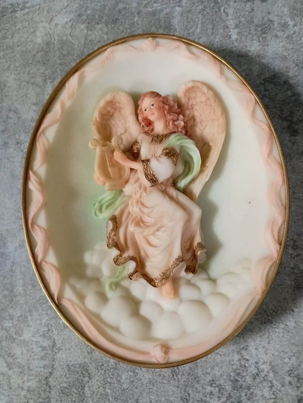 Seraphim Classics Collectable Angel Wall Plaque - Cream And Pink